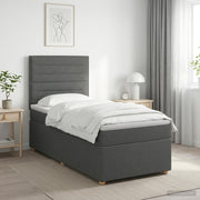 Boxspring krevet s madracem Tamnosiva Jjedan Tkanina