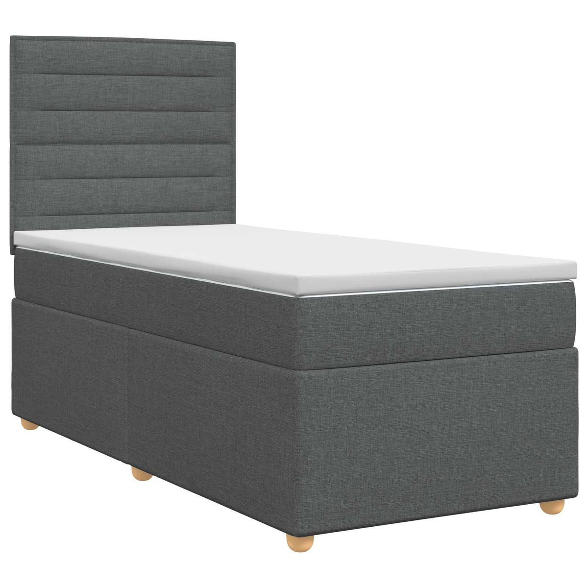 Boxspring krevet s madracem Tamnosiva 80 x 200 cm Tkanina 200 x 80 x 140.5 cm