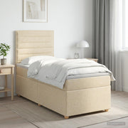 Boxspring krevet s madracem Krem 100 x 200 cm Tkanina