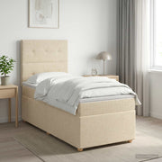 Boxspring krevet s madracem Krem 100 x 200 cm Tkanina