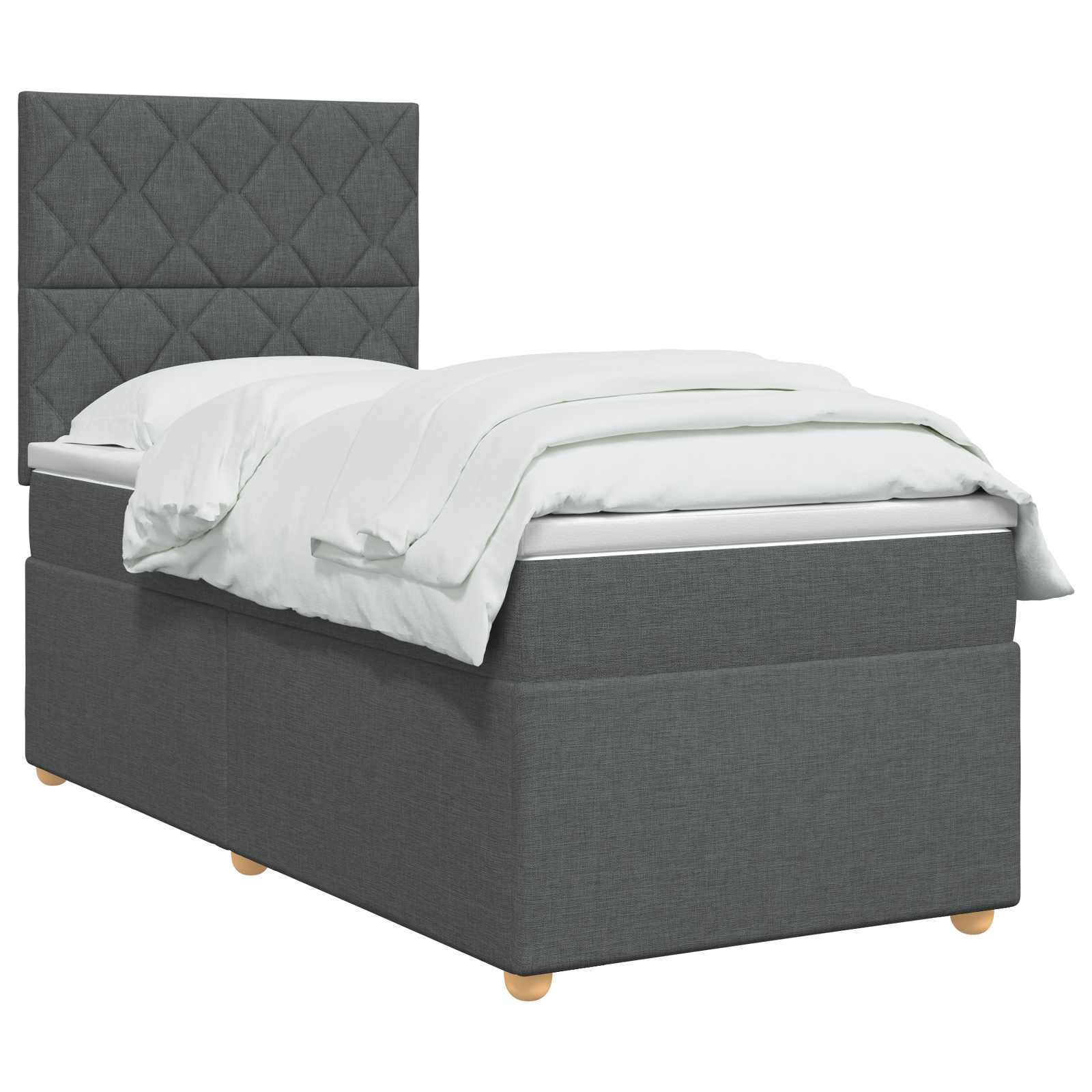 Boxspring krevet s madracem Tamnosiva 80 x 200 cm Tkanina