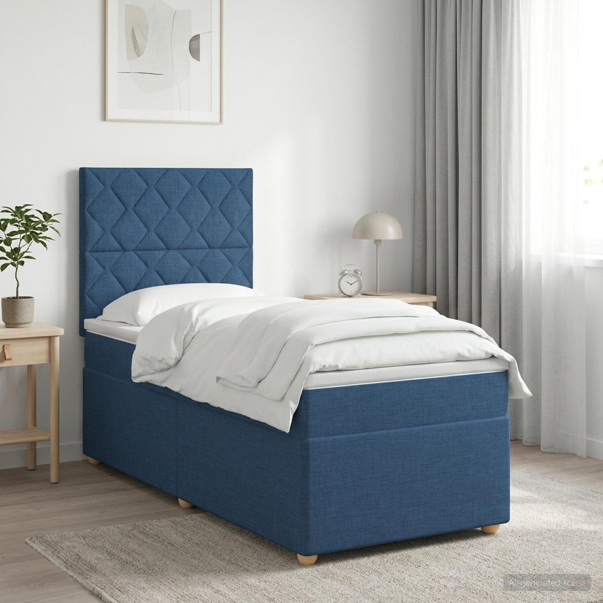 Boxspring krevet s madracem Plava 90 x 200 cm Tkanina