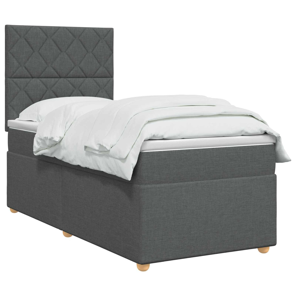 Boxspring krevet s madracem Tamnosiva 90 x 190 cm Tkanina