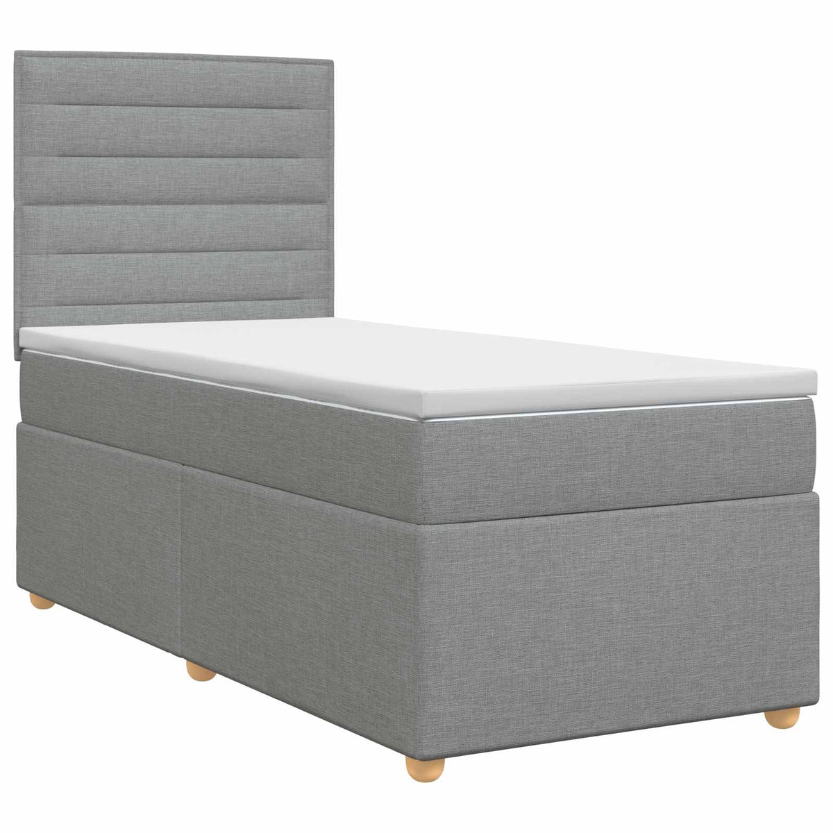 Boxspring krevet s madracem Svjetlosiva 90 x 200 cm Tkanina
