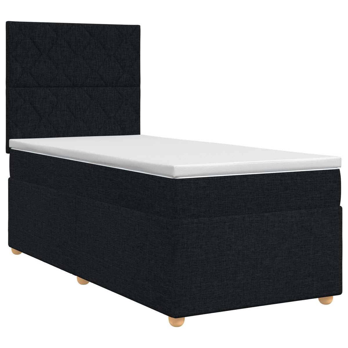 Boxspring krevet s madracem Crna 90 x 200 cm Tkanina