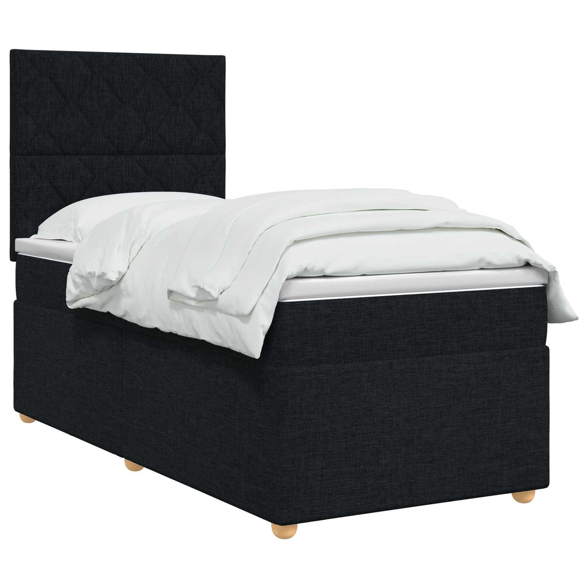 Boxspring krevet s madracem Crna 90 x 200 cm Tkanina