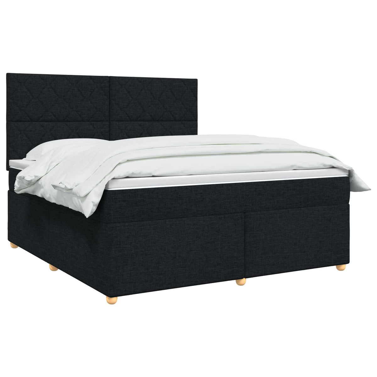 Boxspring krevet s madracem Crna 160 x 200 cm Tkanina