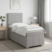 Boxspring krevet s madracem Svjetlosiva 90 x 200 cm Tkanina