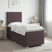Boxspring krevet s madracem Tamno smeđa 100 x 200 cm Tkanina