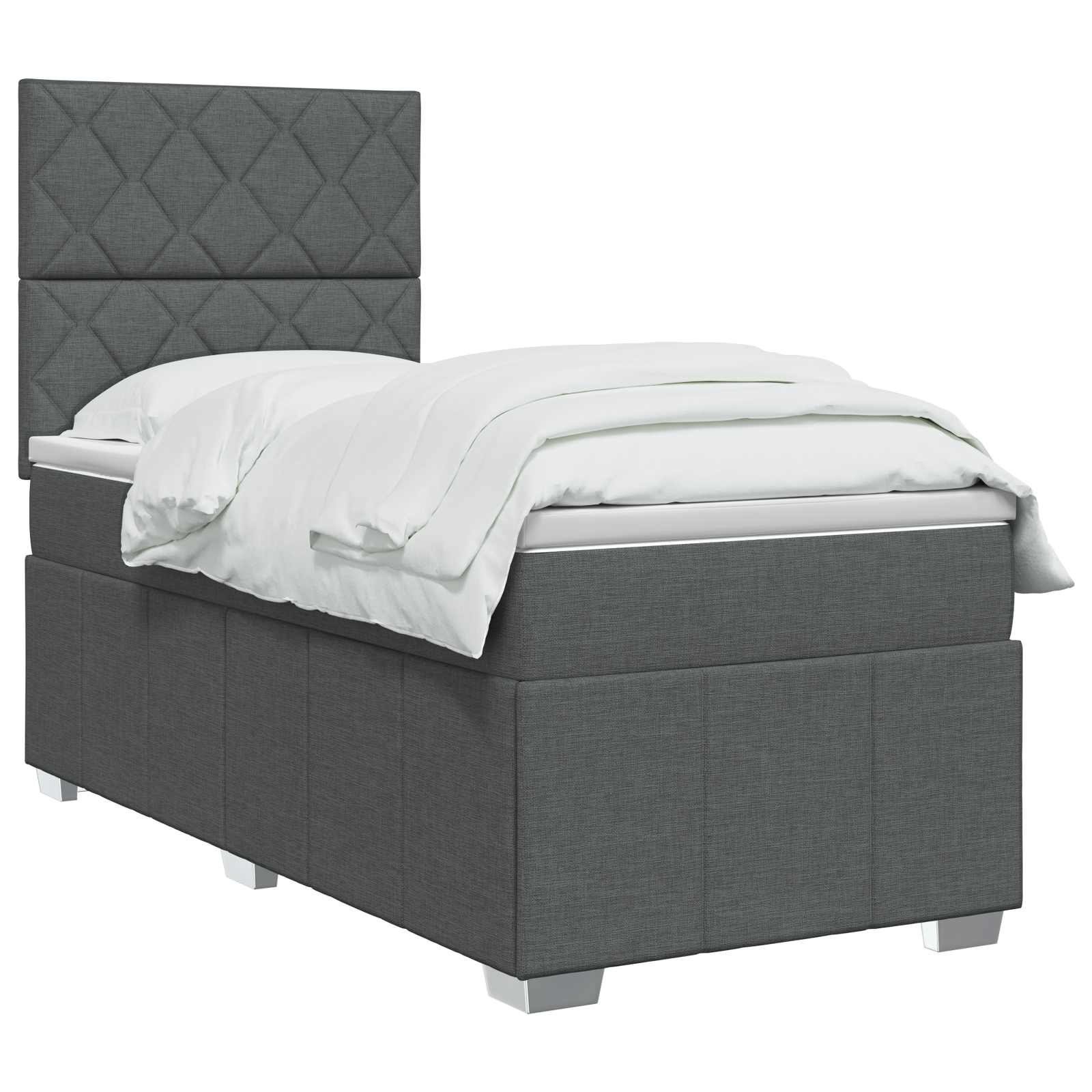 Boxspring krevet s madracem Tamnosiva 90 x 190 cm Tkanina