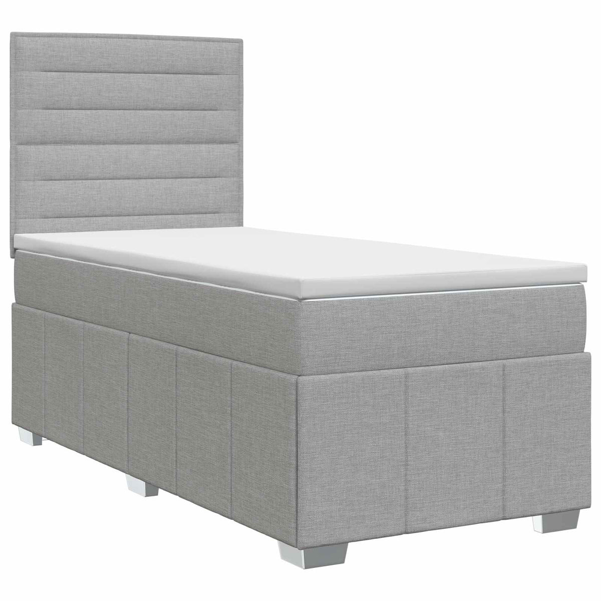 Boxspring krevet s madracem Svjetlosiva 90 x 200 cm Tkanina
