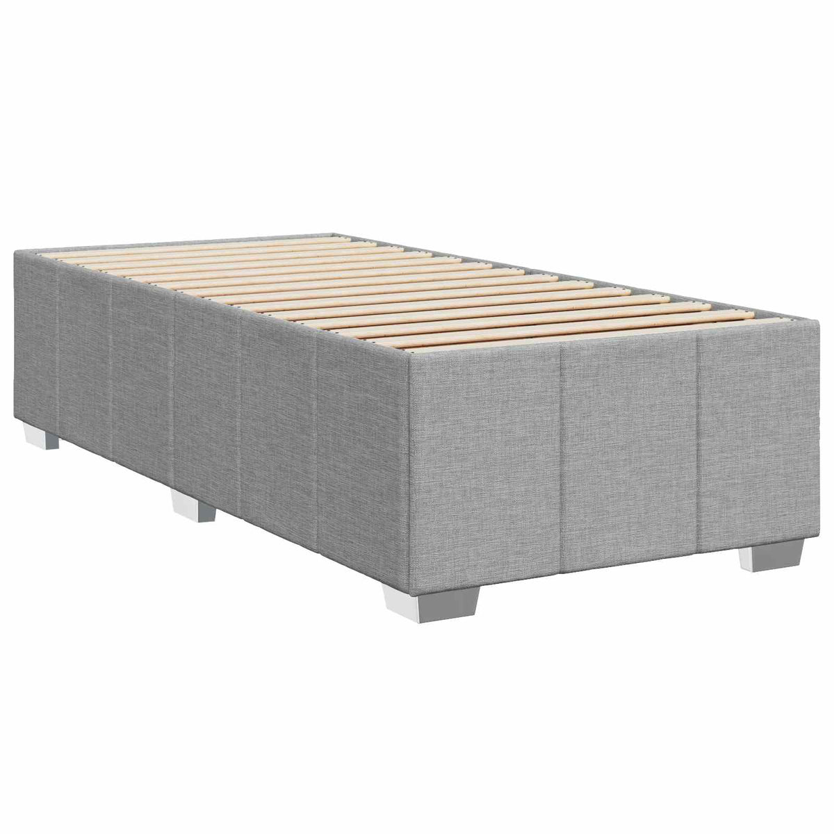 Boxspring krevet s madracem Svjetlosiva 90 x 200 cm Tkanina