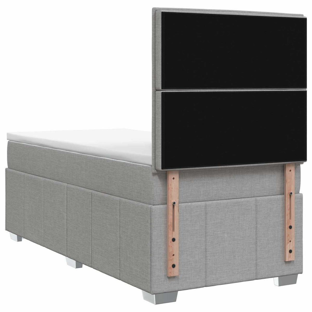 Boxspring krevet s madracem Svjetlosiva 90 x 200 cm Tkanina