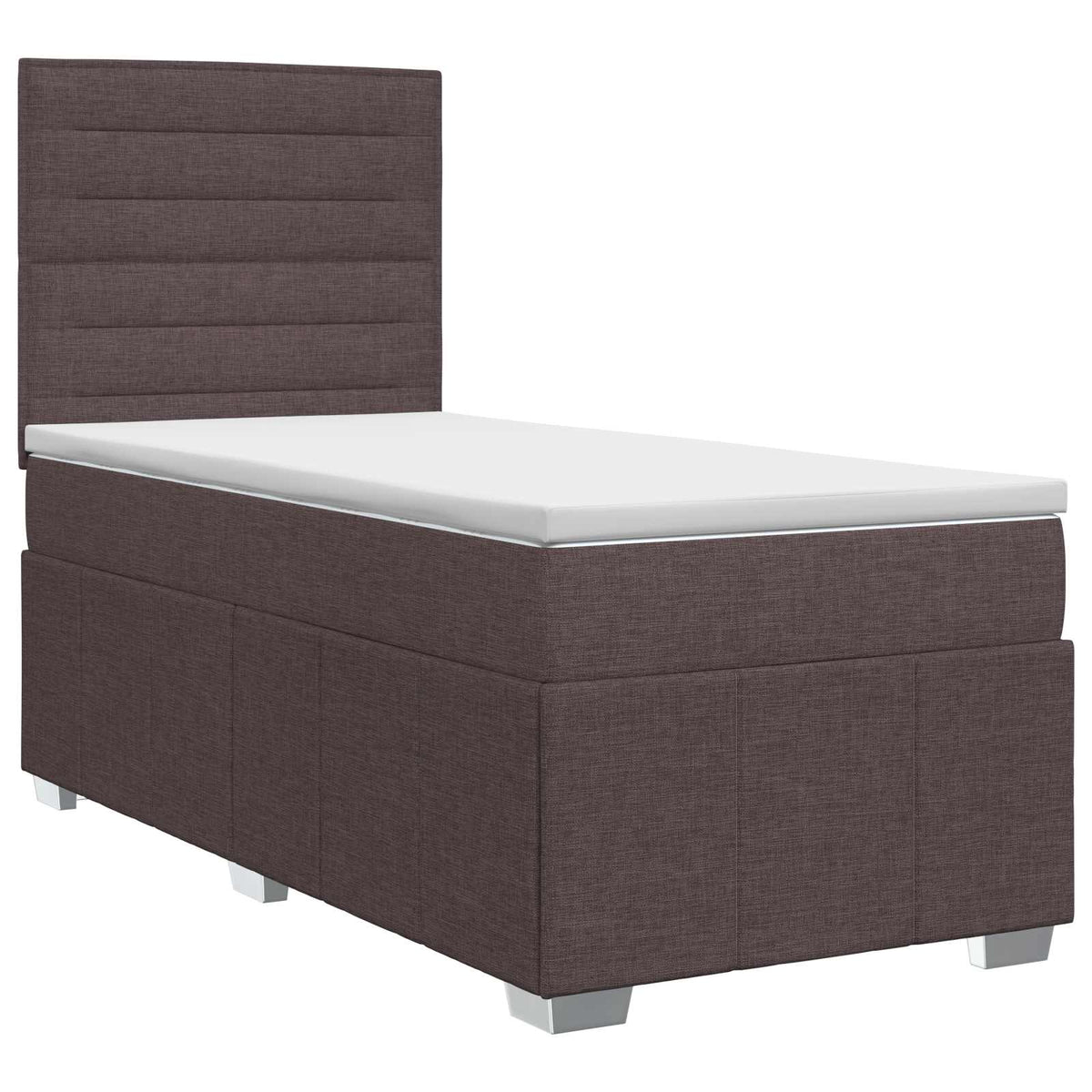 Boxspring krevet s madracem Tamno smeđa 100 x 200 cm Tkanina