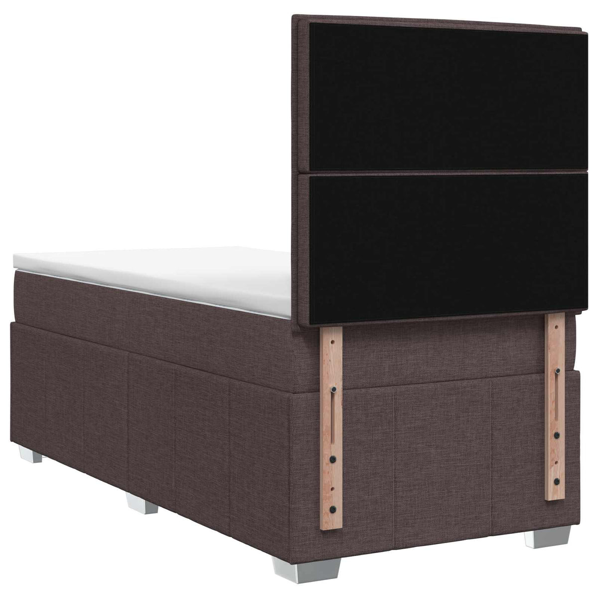 Boxspring krevet s madracem Tamno smeđa 100 x 200 cm Tkanina