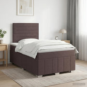 Boxspring krevet s madracem Tamno smeđa 120 x 190 cm Tkanina