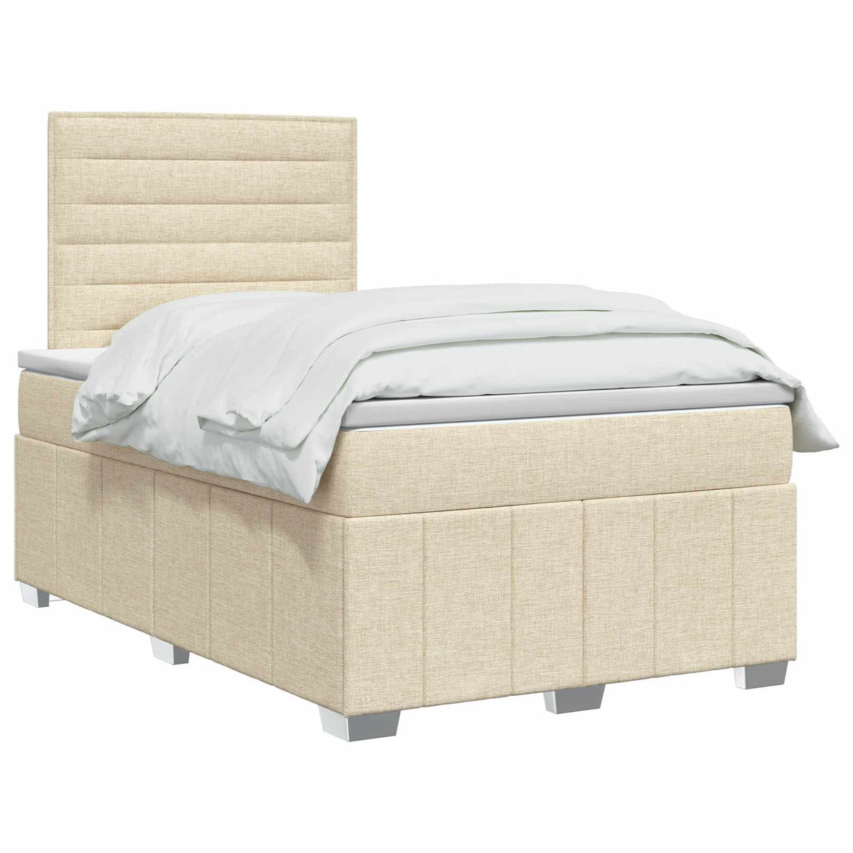 Boxspring krevet s madracem Krem 120 x 190 cm Tkanina