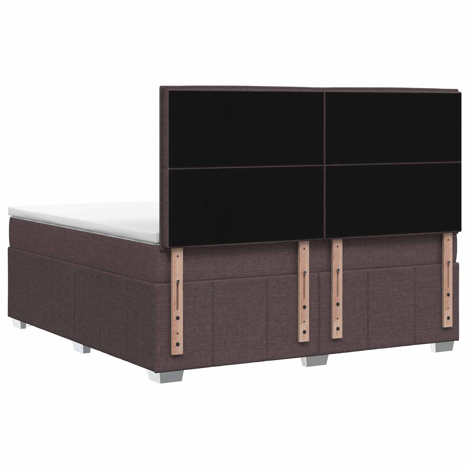 Boxspring krevet s madracem Tamno smeđa 160 x 200 cm Tkanina