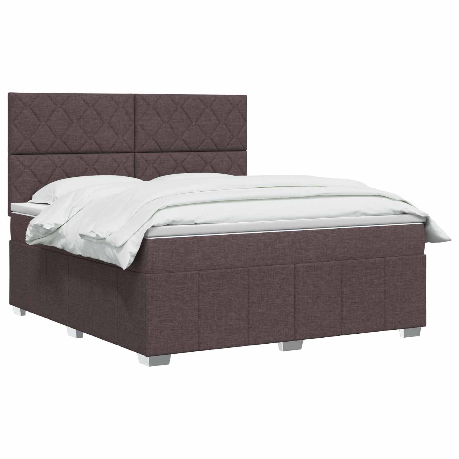 Boxspring krevet s madracem Tamno smeđa 160 x 200 cm Tkanina