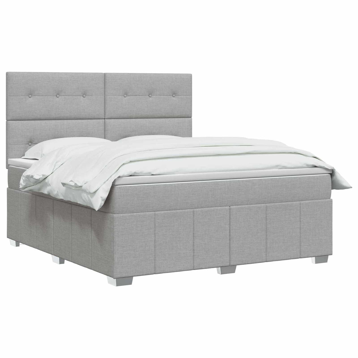 Boxspring krevet s madracem Svjetlosiva 180 x 200 cm Tkanina
