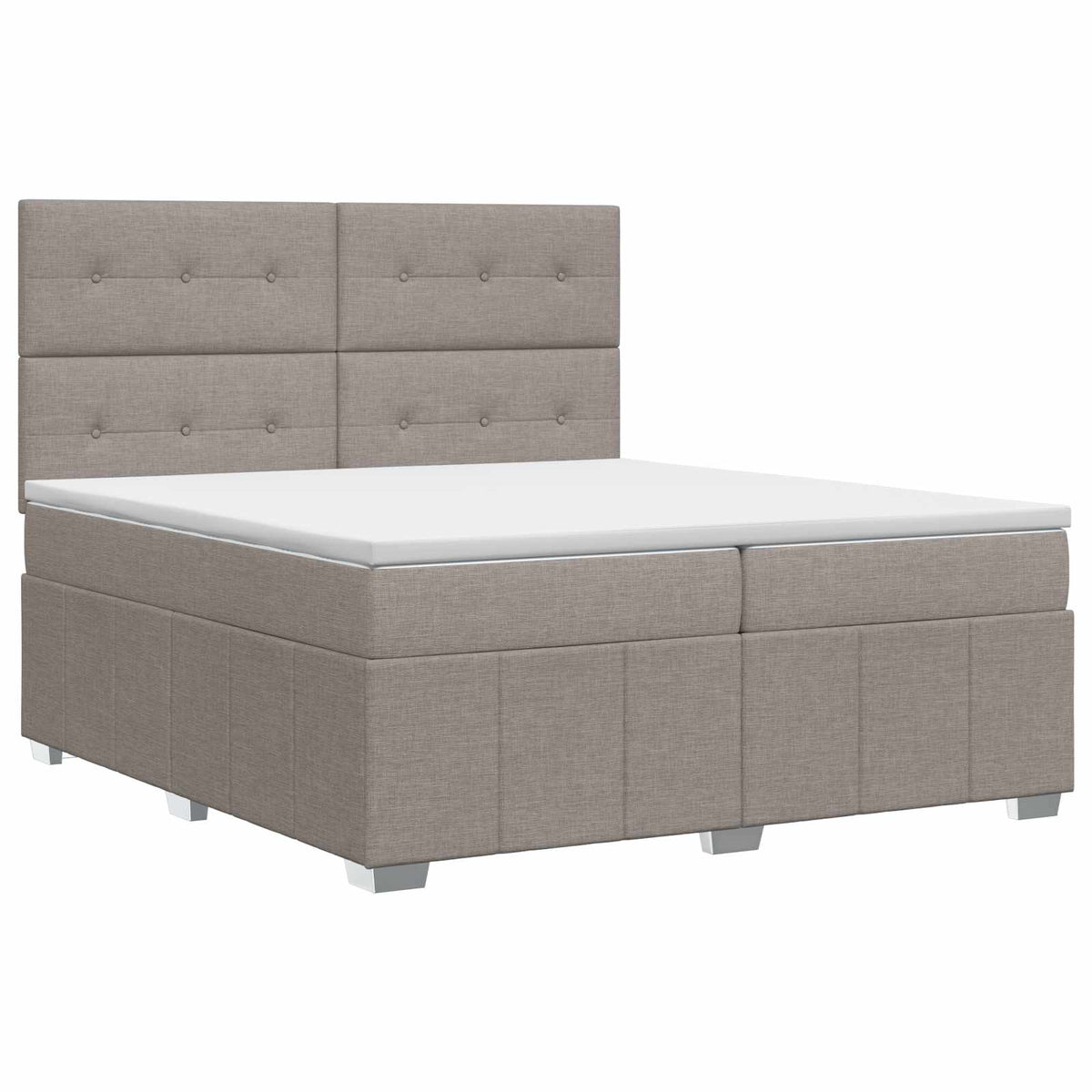 Boxspring krevet s madracem Sivosmeđa 200 x 200 cm Tkanina