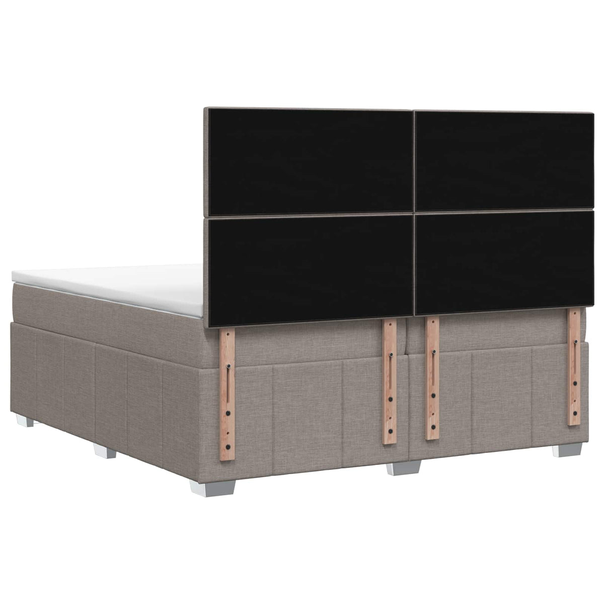Boxspring krevet s madracem Sivosmeđa 200 x 200 cm Tkanina