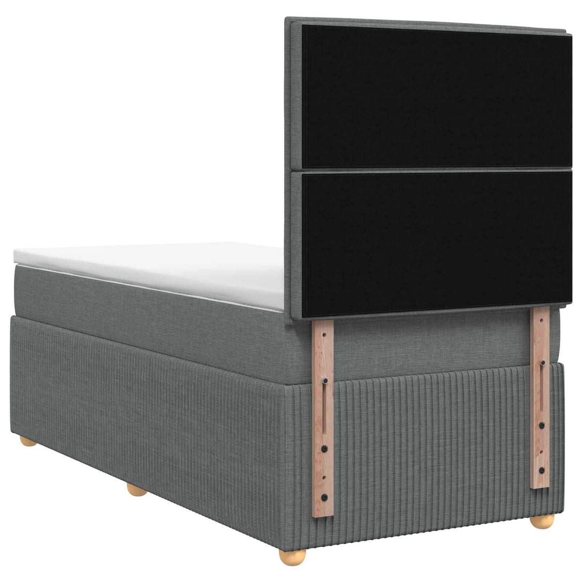 Boxspring krevet s madracem Tamnosiva Jjedan Tkanina