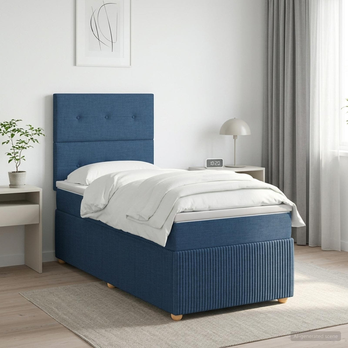 Boxspring krevet s madracem Plava 90 x 190 cm Tkanina