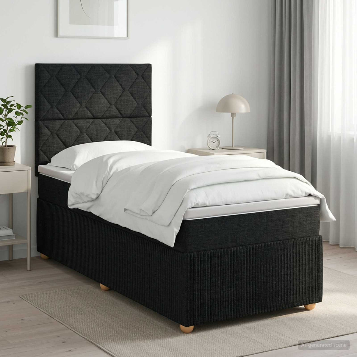 Boxspring krevet s madracem Crna 80 x 200 cm Tkanina