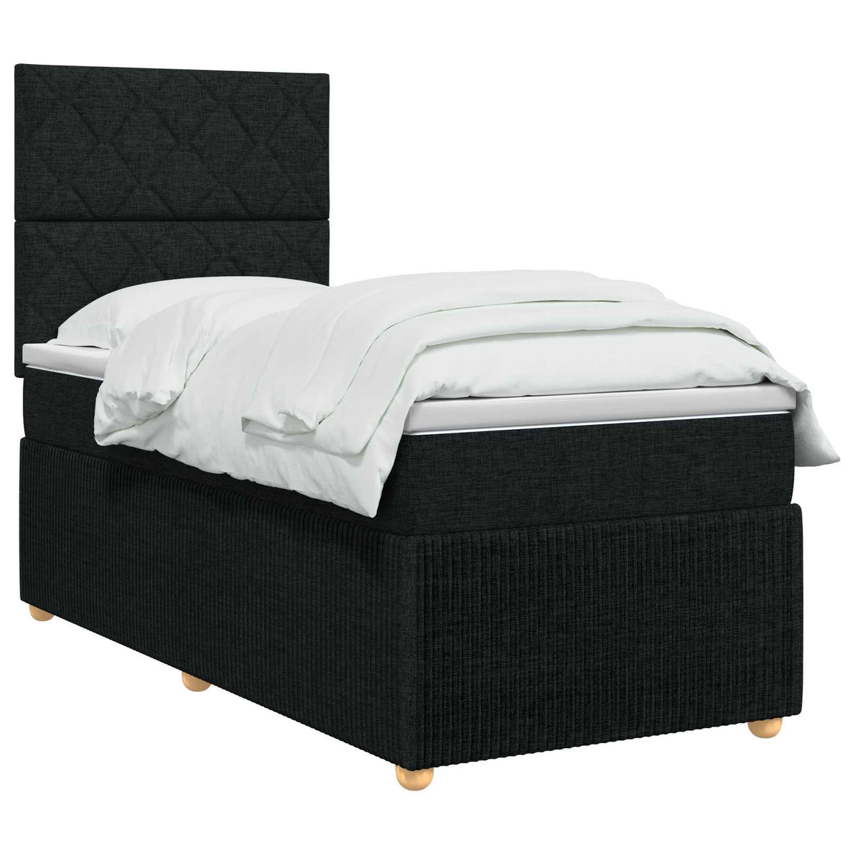 Boxspring krevet s madracem Crna 80 x 200 cm Tkanina