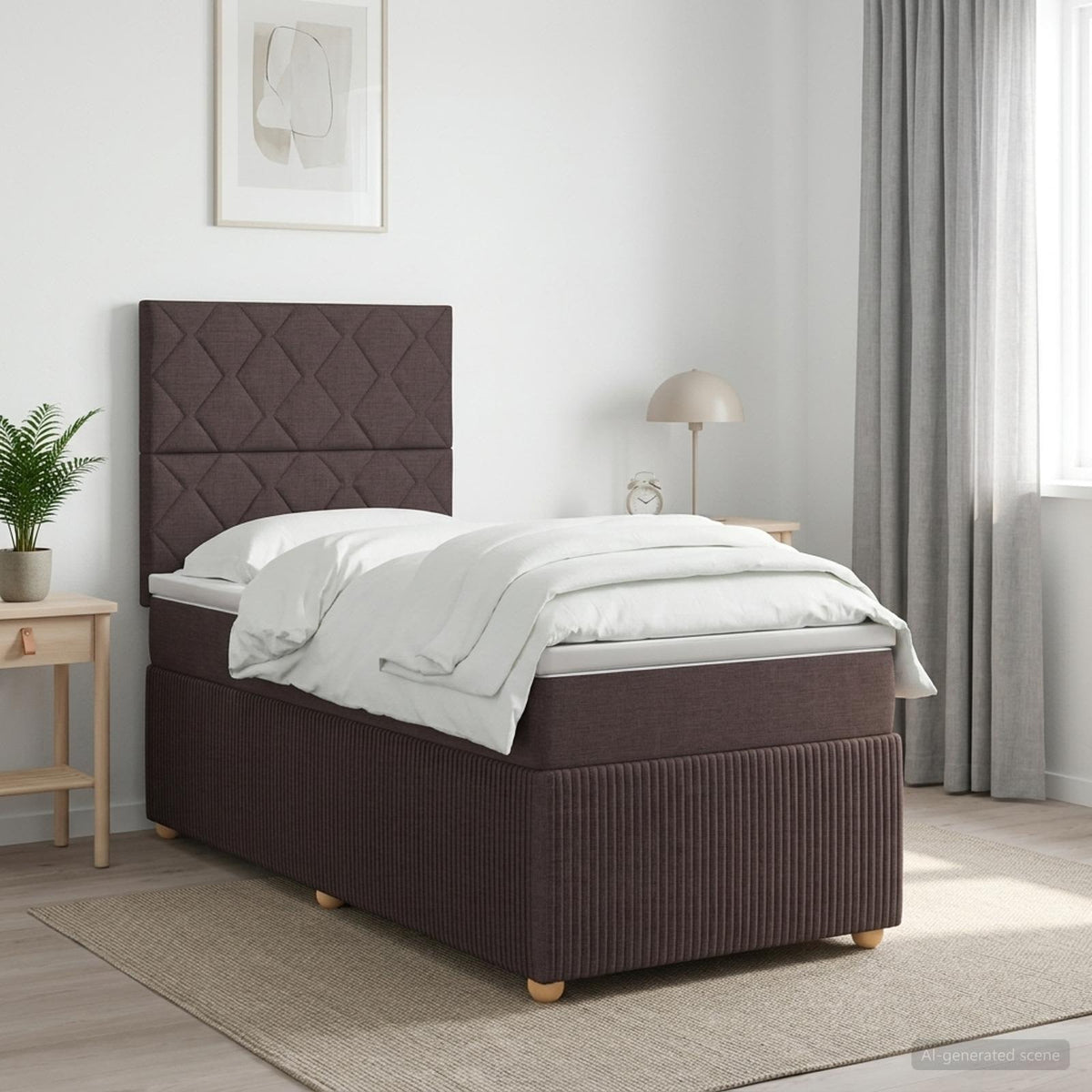 Boxspring krevet s madracem Tamno smeđa 80 x 200 cm Tkanina
