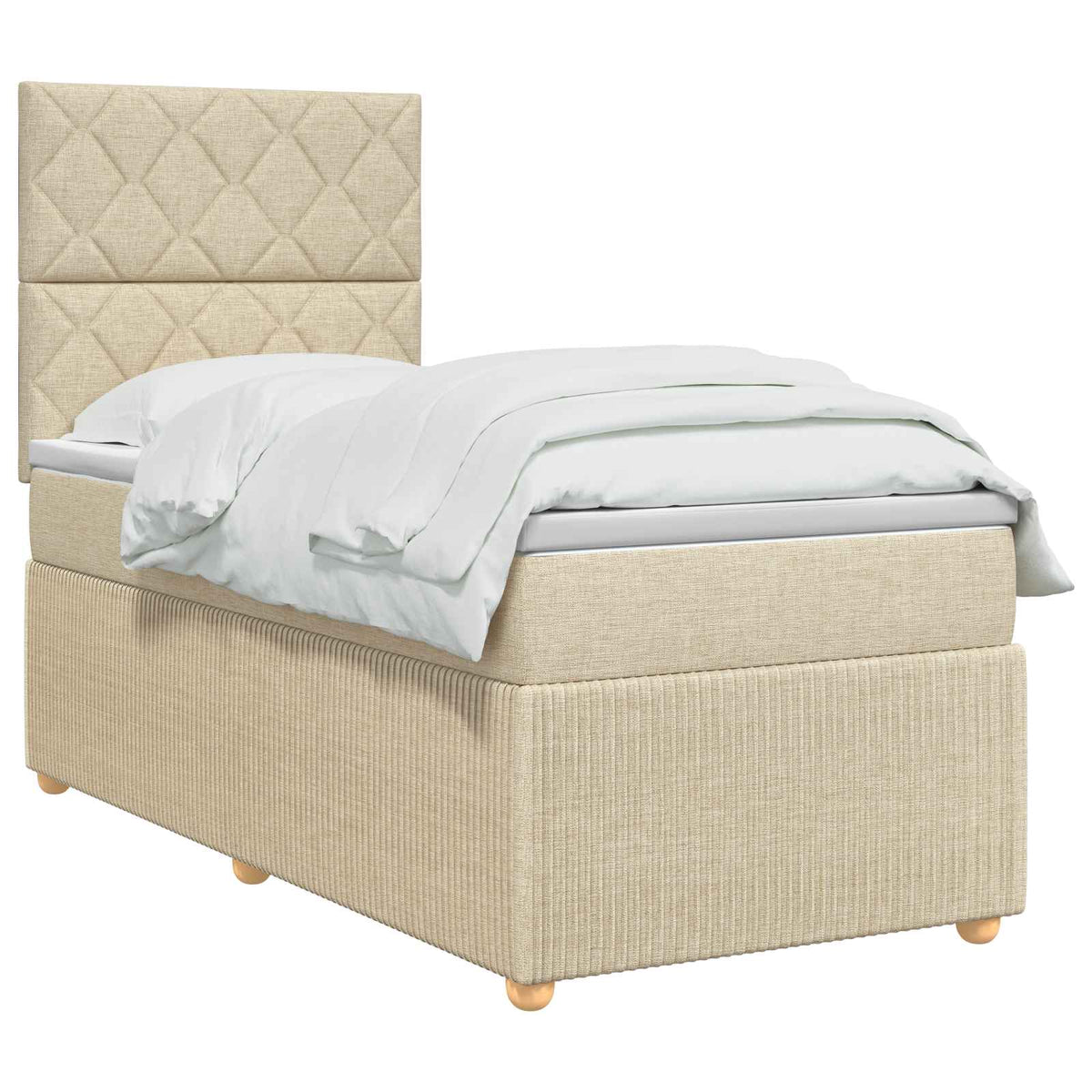 Boxspring krevet s madracem Krem 80 x 200 cm Tkanina