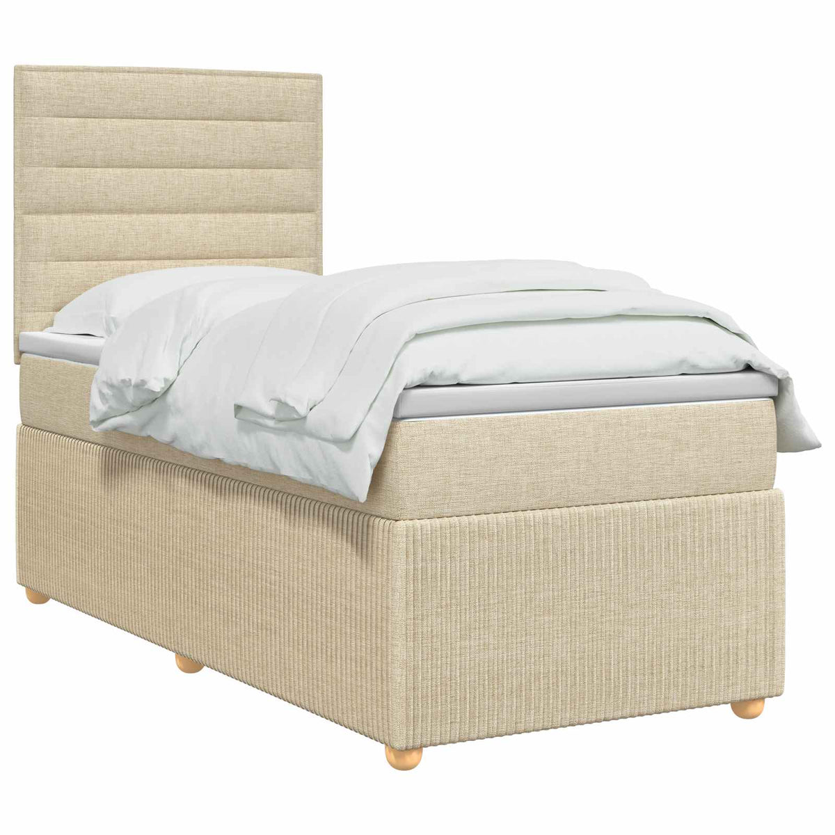 Boxspring krevet s madracem Krem 90 x 190 cm Tkanina