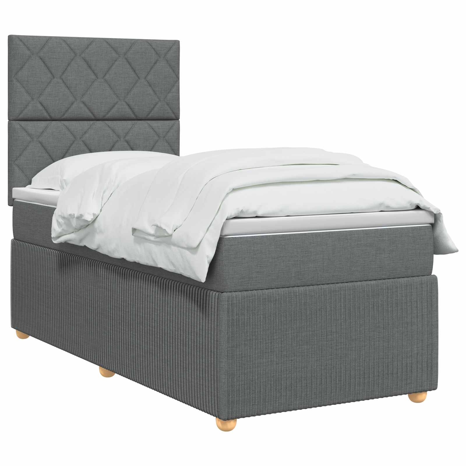 Boxspring krevet s madracem Tamnosiva 90 x 190 cm Tkanina