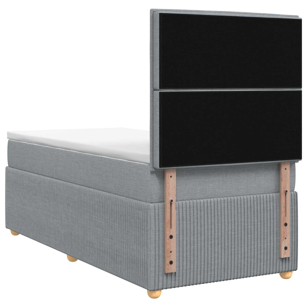 Boxspring krevet s madracem Svjetlosiva 90 x 200 cm Tkanina