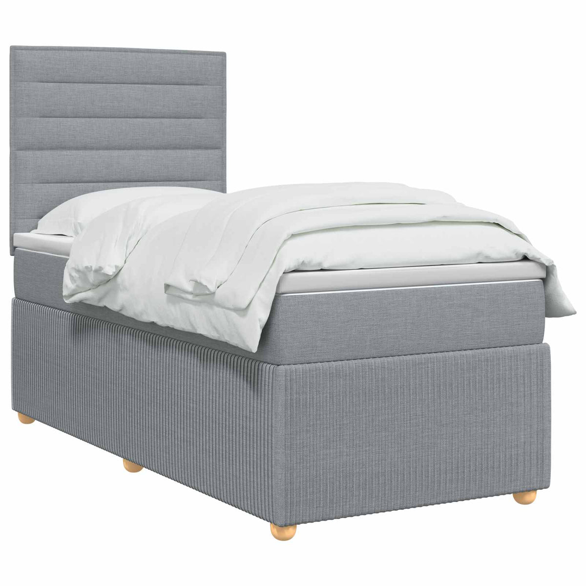Boxspring krevet s madracem Svjetlosiva 90 x 200 cm Tkanina