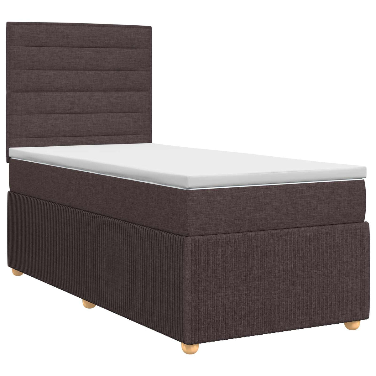 Boxspring krevet s madracem Tamno smeđa 100 x 200 cm Tkanina