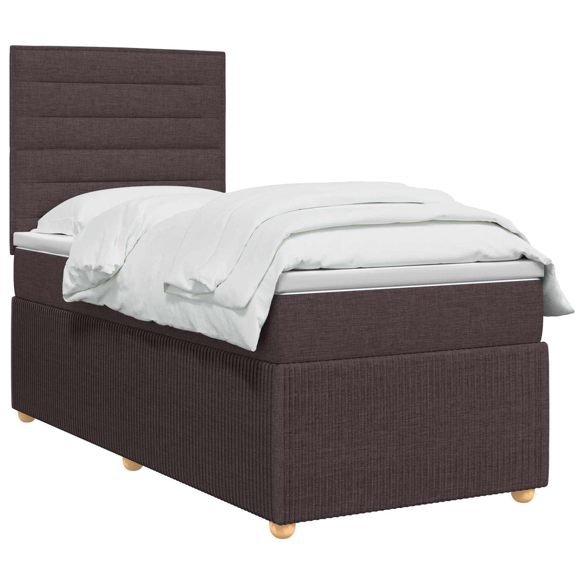 Boxspring krevet s madracem Tamno smeđa 100 x 200 cm Tkanina