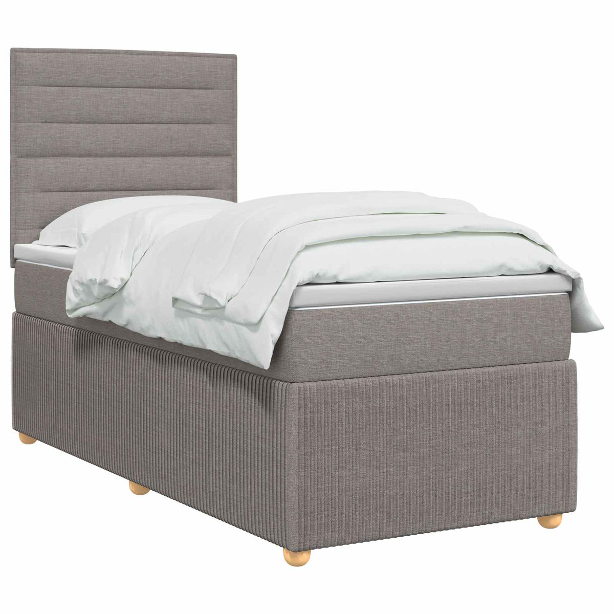 Boxspring krevet s madracem Sivosmeđa 100 x 200 cm Tkanina