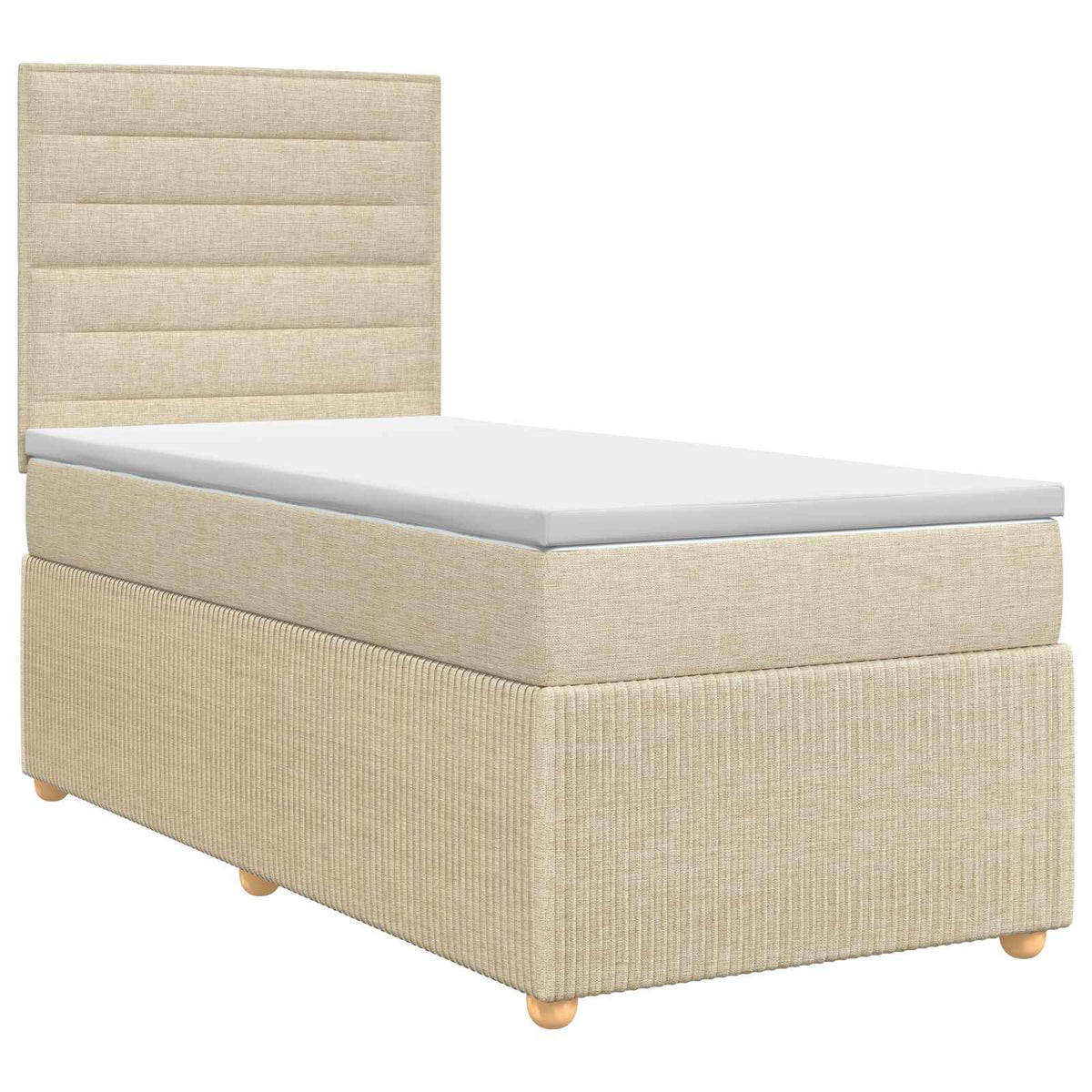 Boxspring krevet s madracem Krem 100 x 200 cm Tkanina