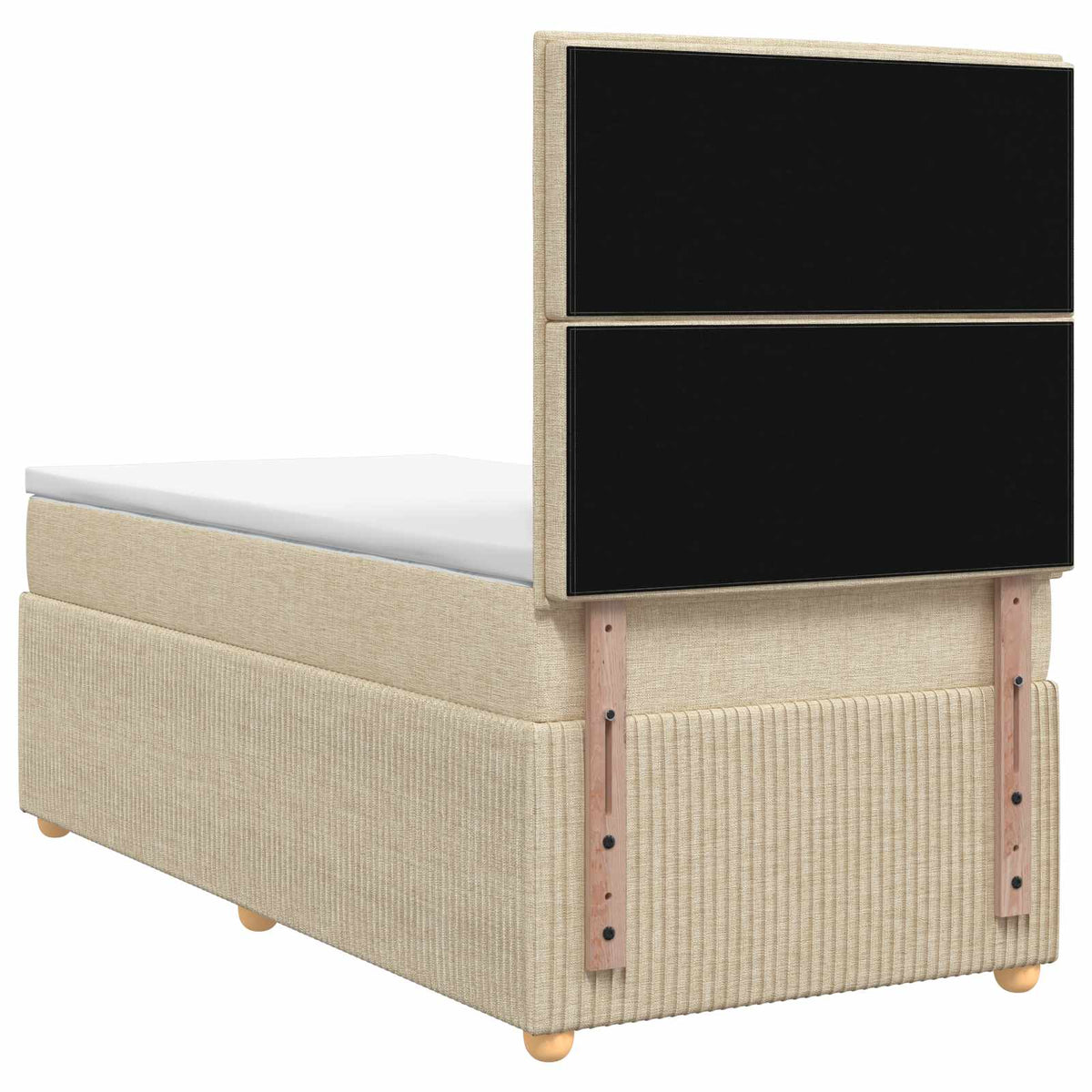 Boxspring krevet s madracem Krem 100 x 200 cm Tkanina