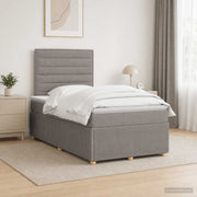 Boxspring krevet s madracem Sivosmeđa 120 x 200 cm Tkanina