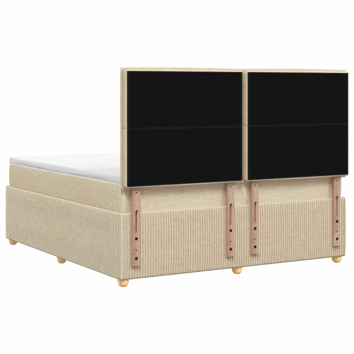 Boxspring krevet s madracem Krem 140 x 200 cm Tkanina
