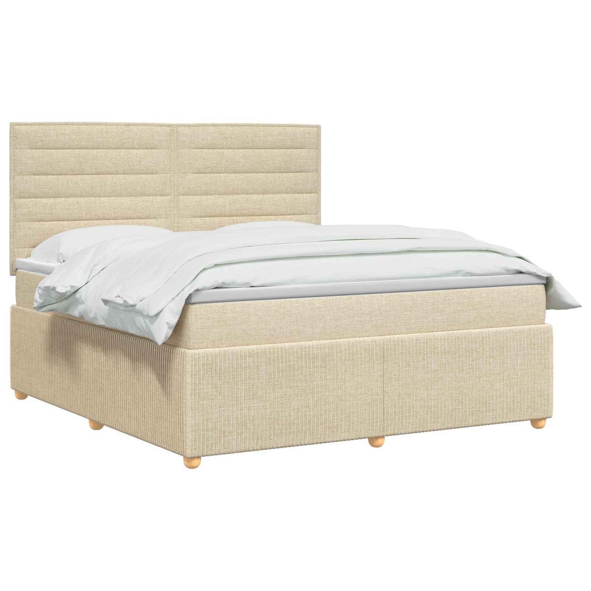 Boxspring krevet s madracem Krem 140 x 200 cm Tkanina