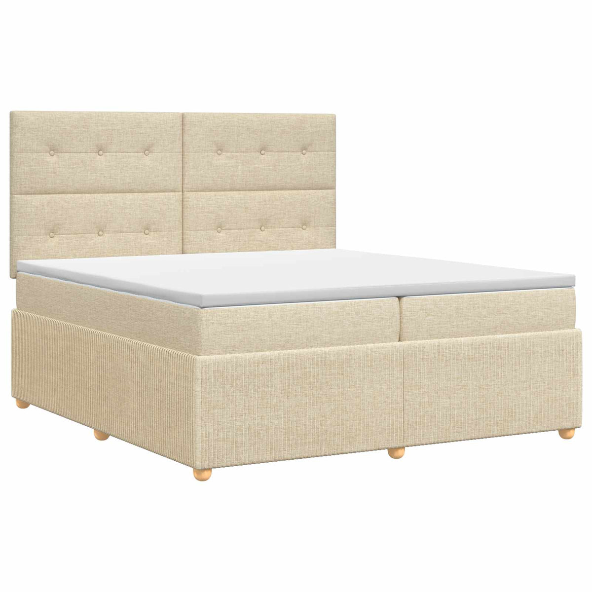 Boxspring krevet s madracem Krem 140 x 200 cm Tkanina