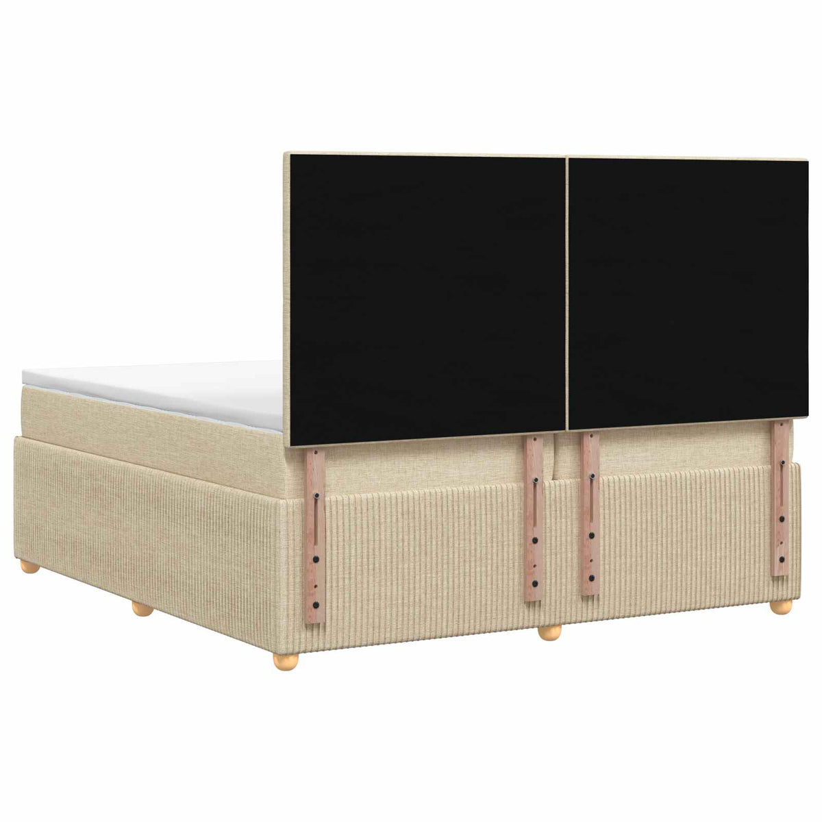 Boxspring krevet s madracem Krem 140 x 200 cm Tkanina