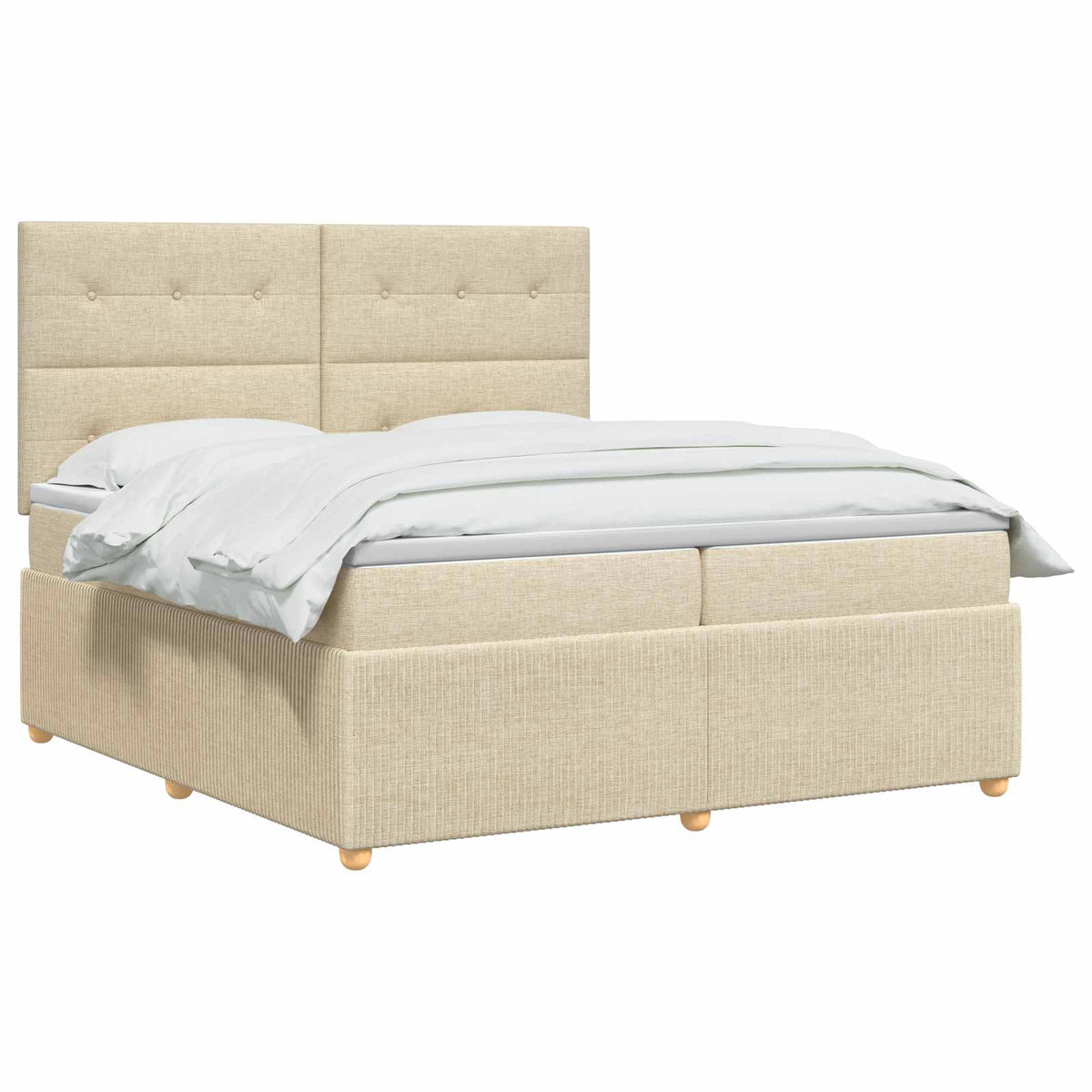Boxspring krevet s madracem Krem 140 x 200 cm Tkanina