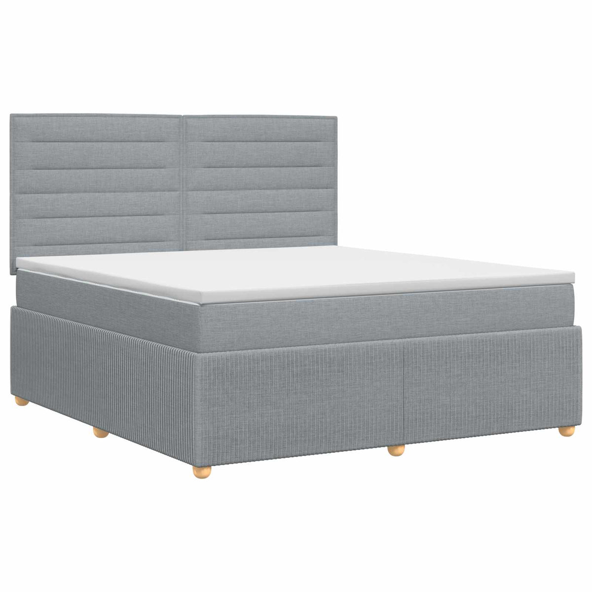 Boxspring krevet s madracem Svjetlosiva 180 x 200 cm Tkanina
