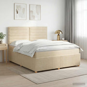 Boxspring krevet s madracem Krem 140 x 200 cm Tkanina