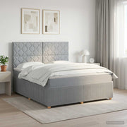 Boxspring krevet s madracem Svjetlosiva 180 x 200 cm Tkanina